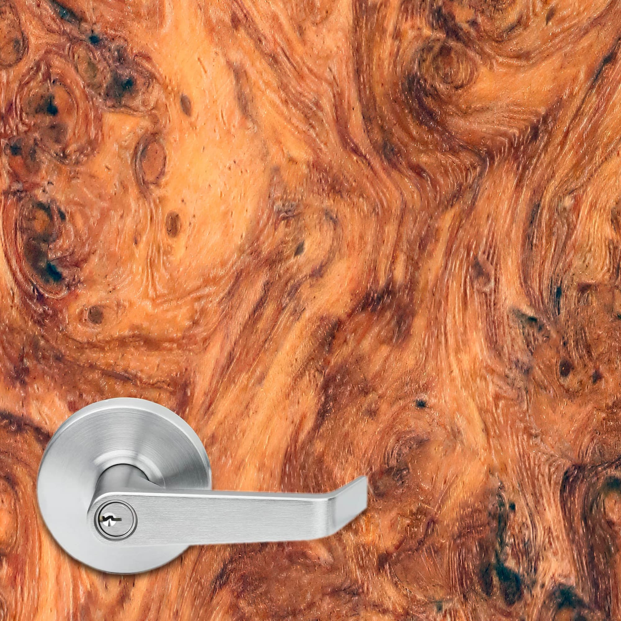 Brown Amboyna Burl Wood Slab Vinyl Door Wrap