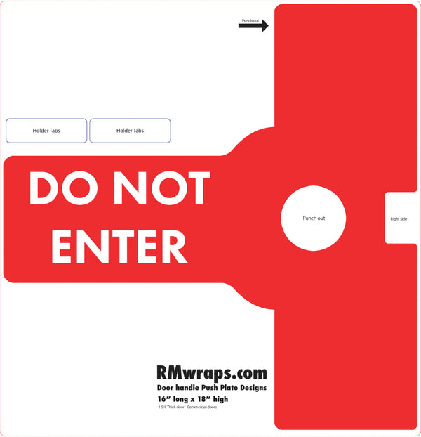 DO not enter Push Plate Sticker