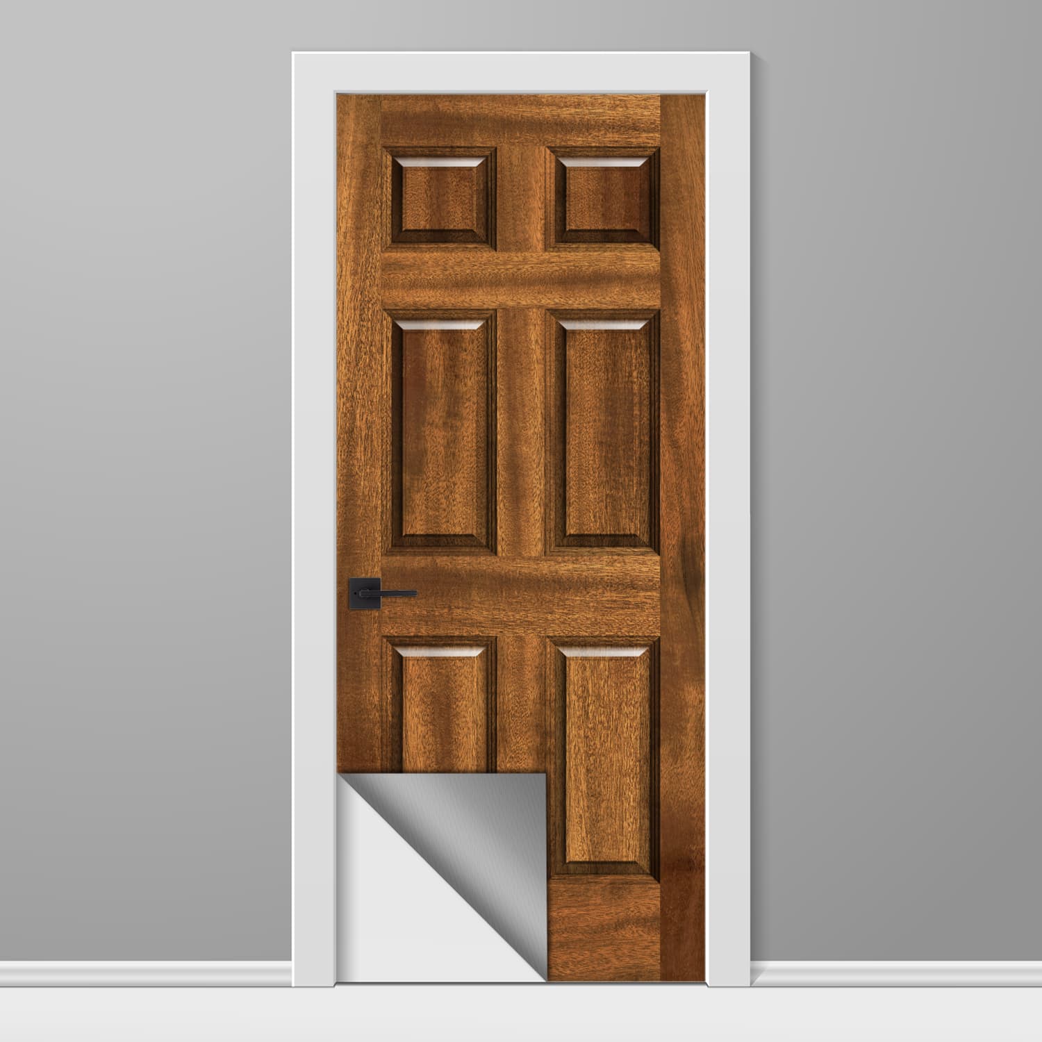 Elm American Wood 6 Panel Vinyl Door Wrap