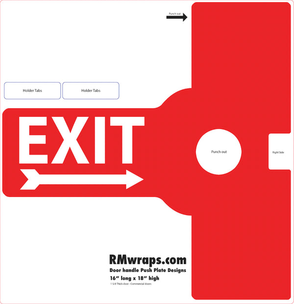 Exit Push Plate Sticker