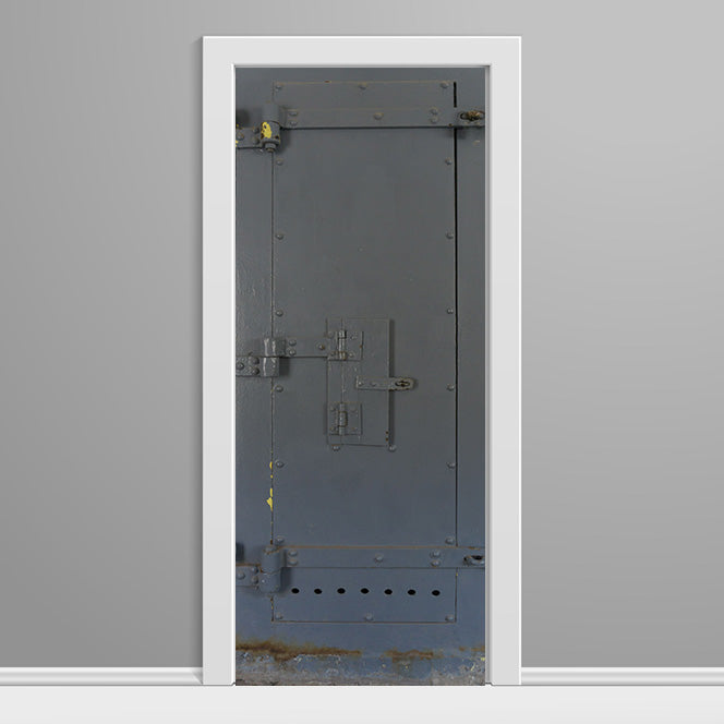 Grey Prison Door with Closed Window Door Wrap right side