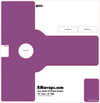 Purple door handle push plate design template with text and branding on a white background
