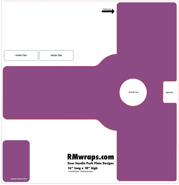 Impulsive Purple SW 6832 Push Plate Sticker