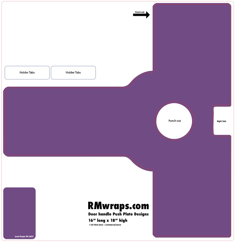 Izmir Purple SW 6825 Push Plate Sticker