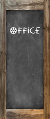 Weathered Wood Framed Caulk Board Vinyl Door Wrap