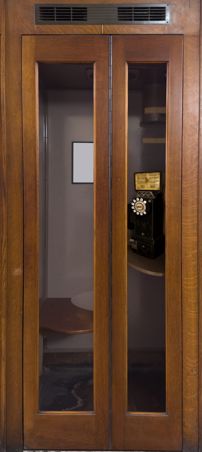Vintage Phone Booth Door Wrap Closed Door