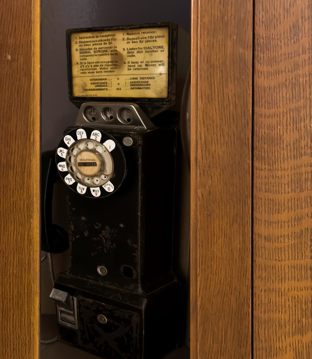 Vintage Phone Booth Door Wrap Closed Door