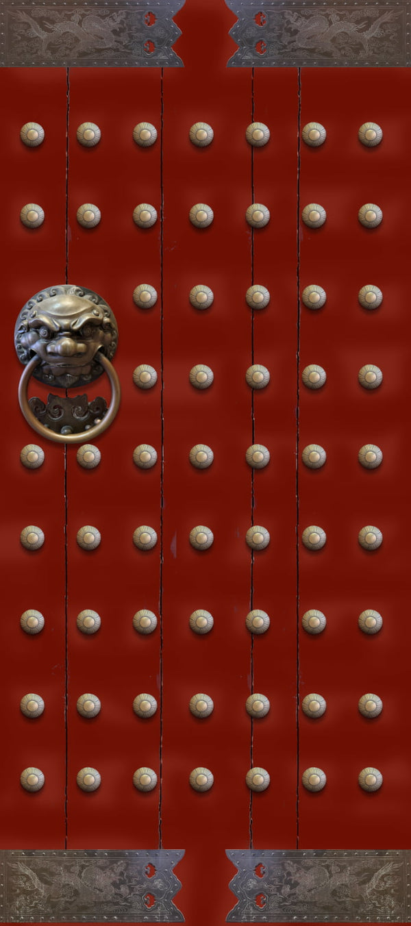 Red Chinese Temple Door Wrap