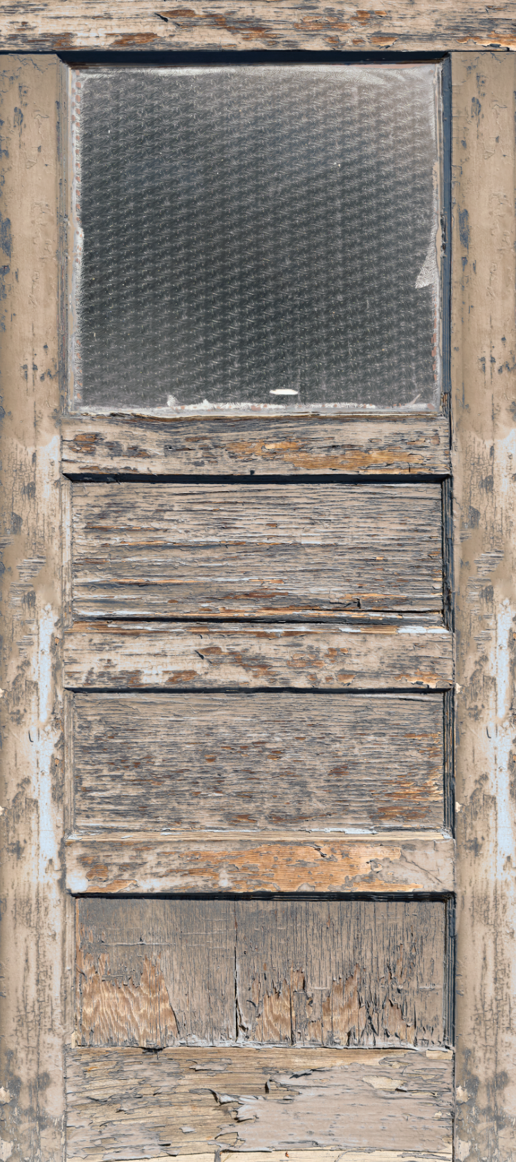 Worn Gas Station Office Tan Door Wrap