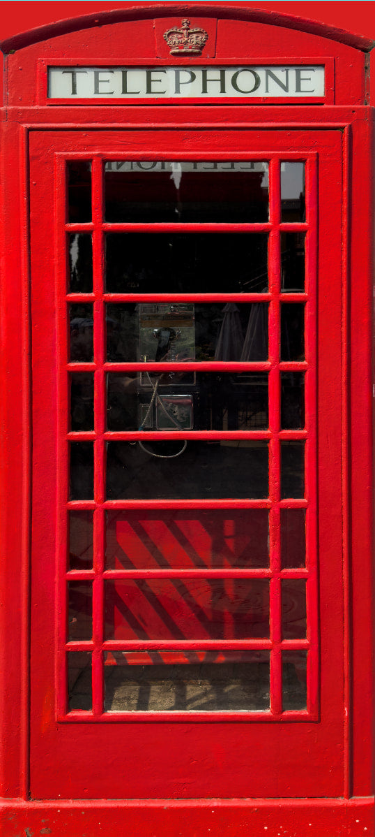 London Red Telephone Booth English Iron Phone Box Door wrap
