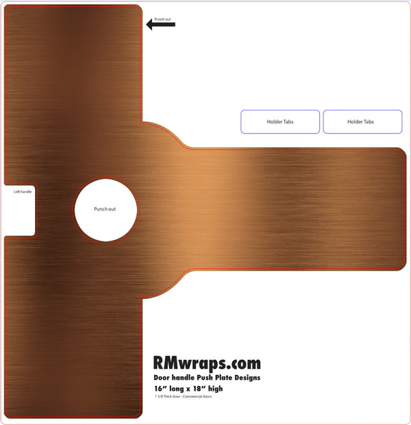 Bronze Push Plate Sticker