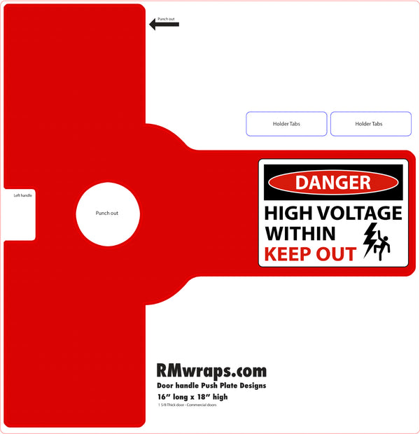 High Voltage - Danger - Push Plate Sticker