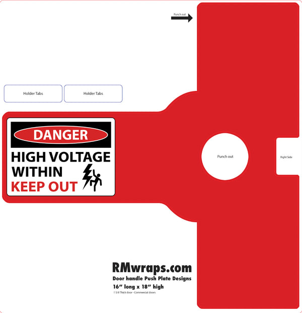 High Voltage - Danger - Push Plate Sticker