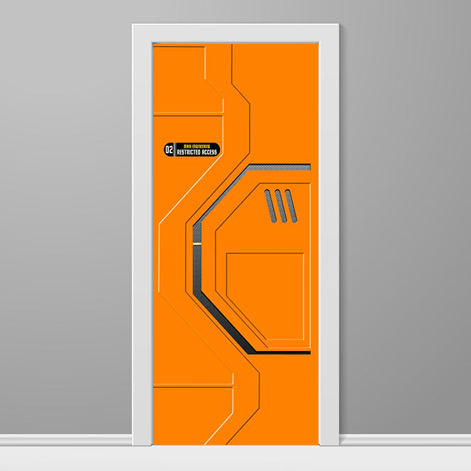 Star Trek Custom Printed Door Wrap Orange left