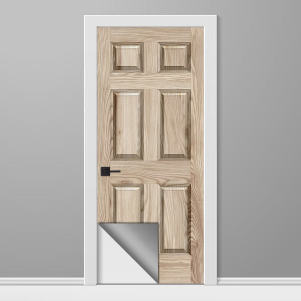 Ash Wood 6 Panel Vinyl Door Wrap