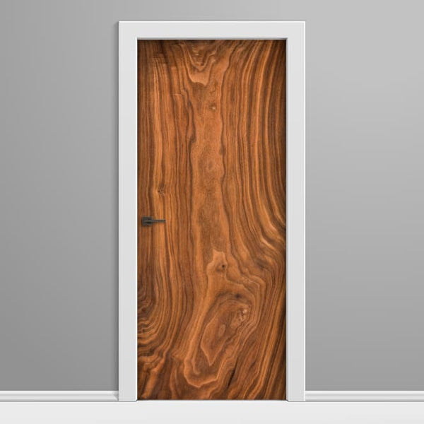 Walnut AW Finish Slab Vinyl Door Wrap