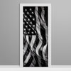 Black & White U.S.A. Flag Custom Printed Door Wrap