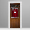 Ticket Booth Door Wrap with Red Curtain